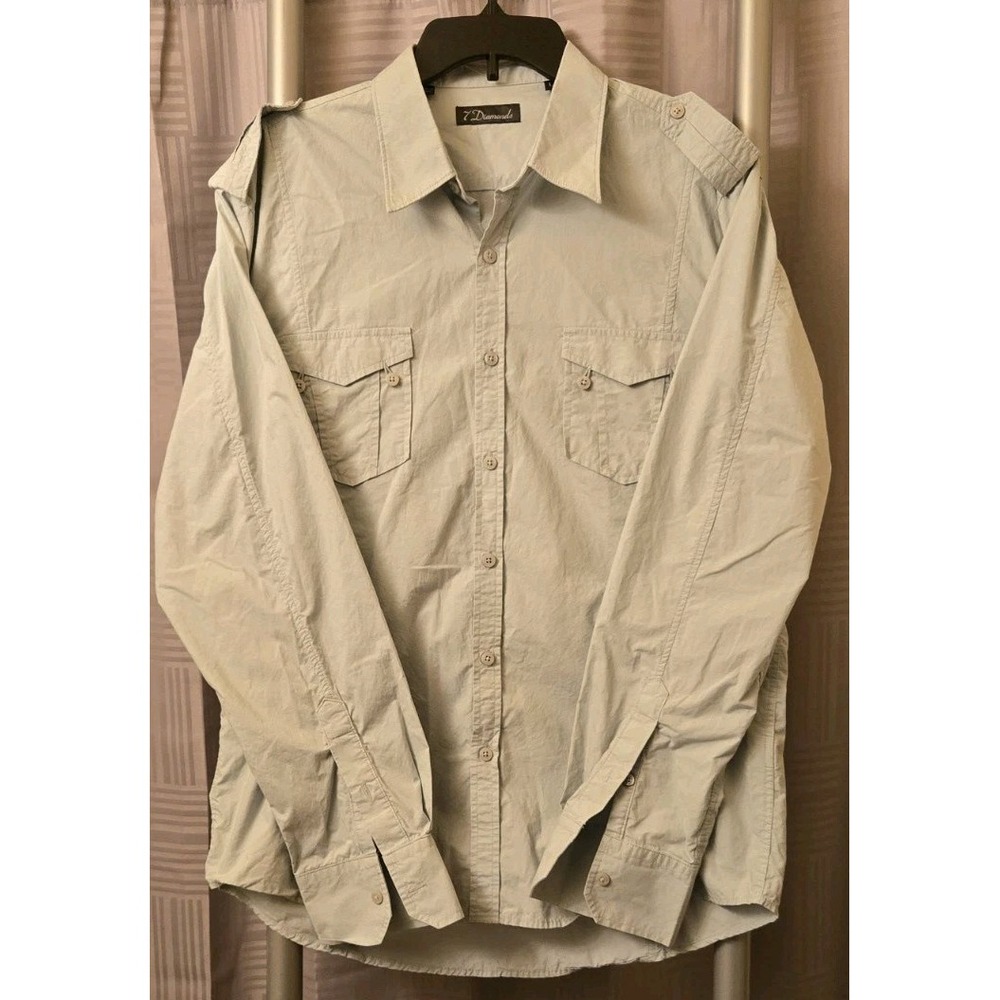 7 Diamonds Seven Diamonds Men's Light Blue Long Sleeve Shirt [L] Western Graphic
